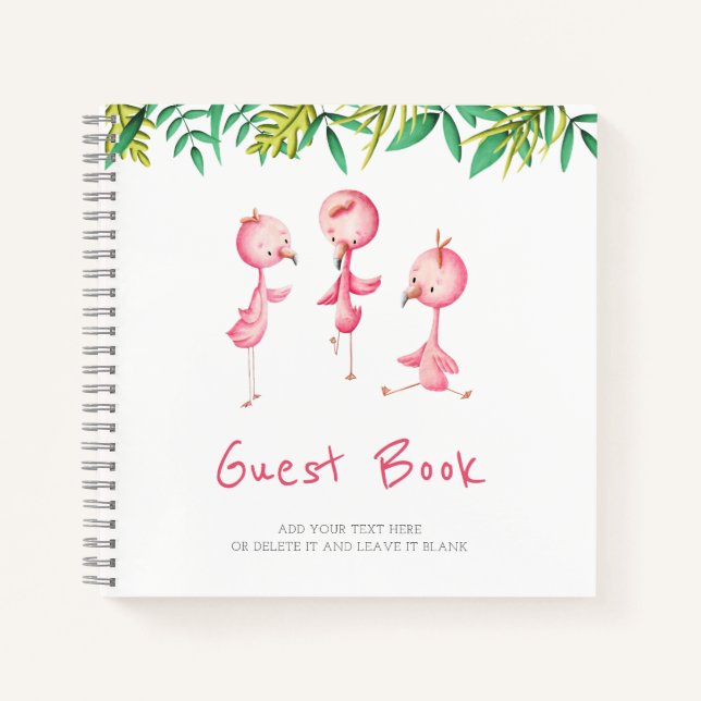 Carnet Flamant rose Tropical Cute Location de vacances Li (Devant)