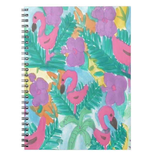Carnet Flamant rose Tropical Jungle Motif (Devant)