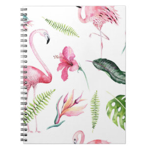Carnet Flamant rose Tropiques Summer Island Chic Hibiscus