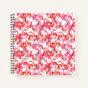 Carnet Flamants roses Aquarelle En Aquarelles
