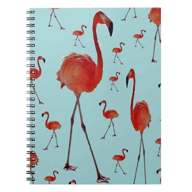 Carnet Flamants roses de marche (Devant)