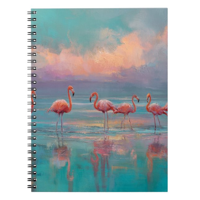 Carnet Flamants roses roses Dreamsunset Shore Art (Devant)