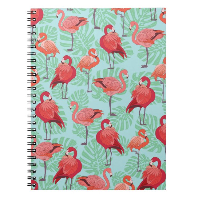 Carnet Flamants roses roses : Exotic Seamless Motif. (Devant)