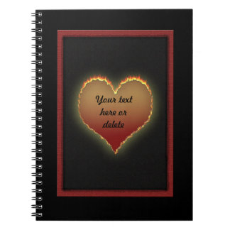 Carnet flamboyant de coeur de Customizeable