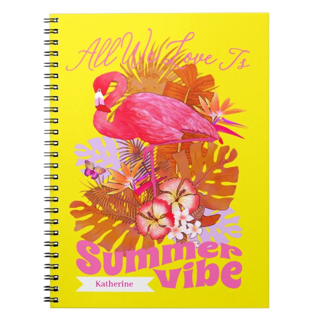 Carnet Flamingo Summer Yellow (Devant)
