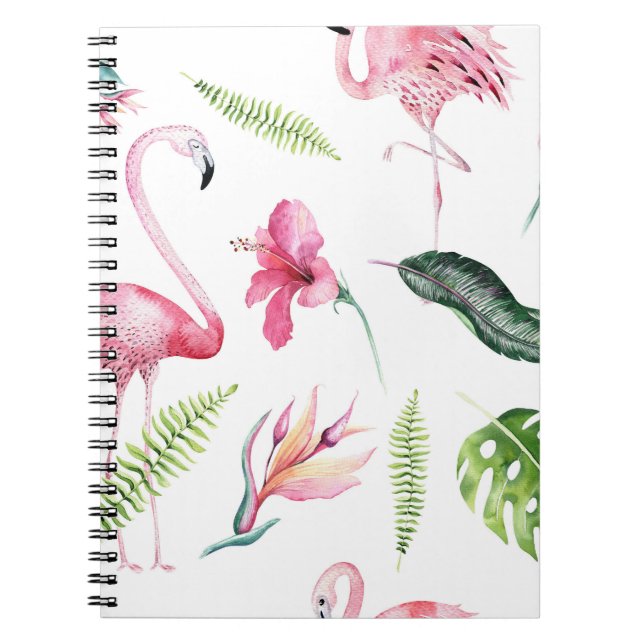 Carnet Flamingo Tropiques Eté Île Chic Hibiscus Rose (Devant)