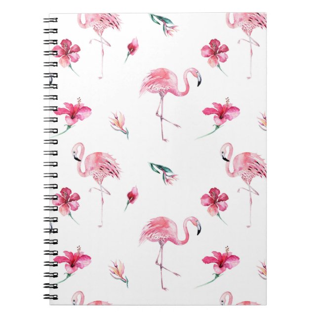 Carnet Flamingo Tropiques Eté Île Chic Hibiscus Rose (Devant)