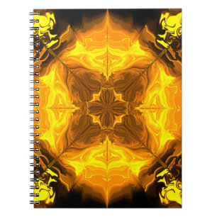 Carnet Flamme Dorée Kaléidoscope Art Fractal