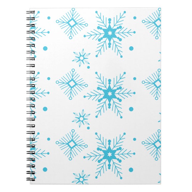 Carnet Flammes de neige bleues de Noël Whimiscal à motifs (Devant)