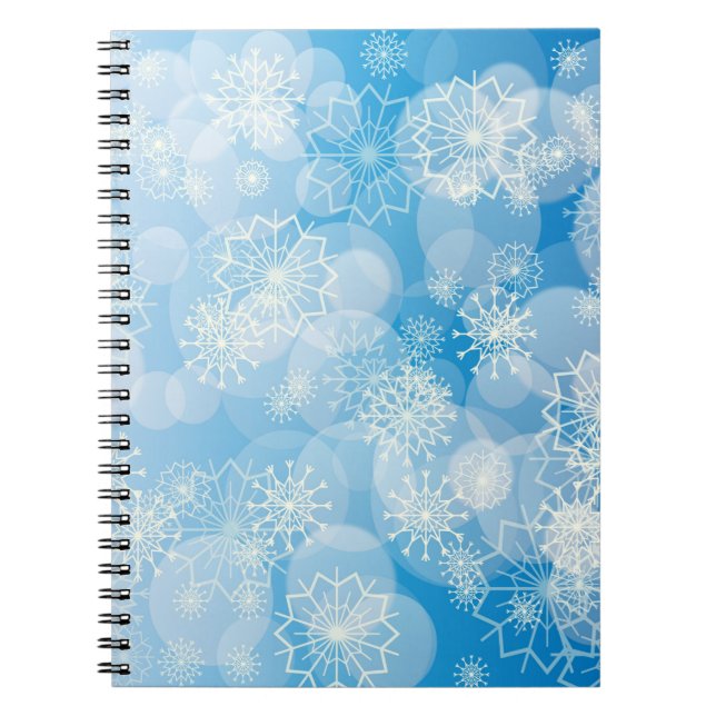 Carnet Flammes de neige de Noël sur un arrière - plan ble (Devant)