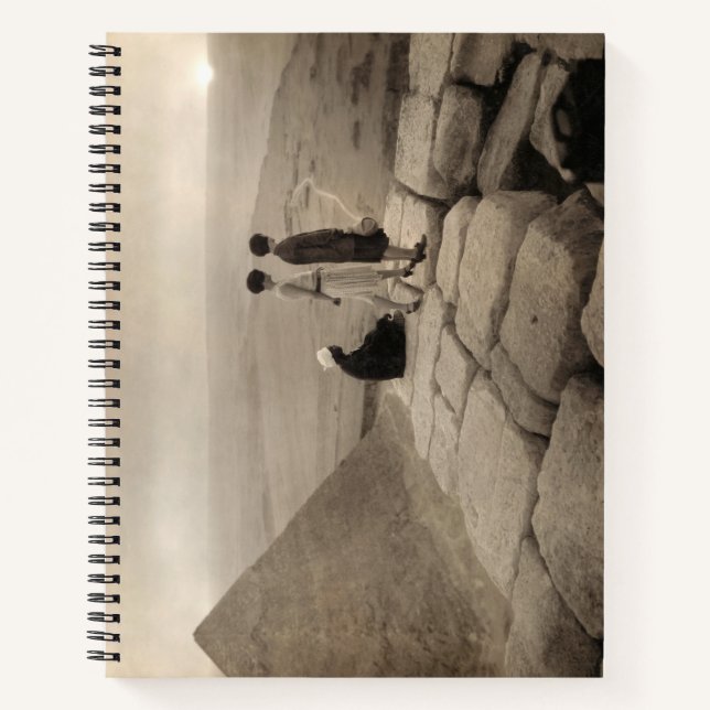 Carnet Flapper Girls Sunrise Khufu Pyramid, Égypte 1920 (Devant)