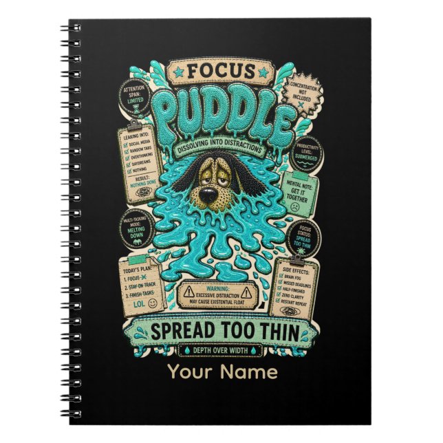 Carnet Flaque de concentration humour personnalisé drôle  (Devant)