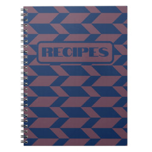 Carnet Flèche à deux tons gras Chevron Bleu foncé rose