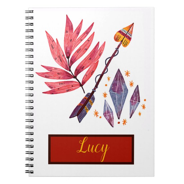 Carnet Flèche d'aquarelle et diamants (Devant)