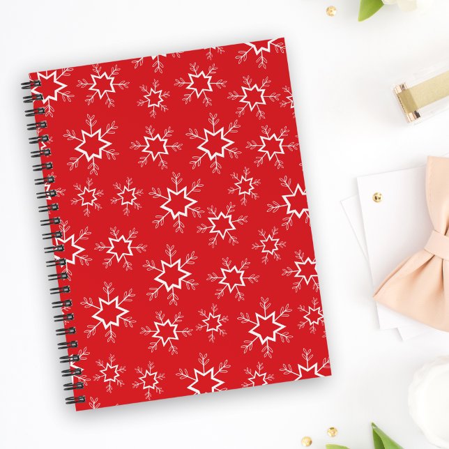 Carnet Flèches de neige, Flakes rouges et blancs, Neige (Créateur téléchargé)