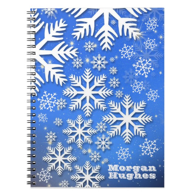Carnet Flèches de neige personnalisées et étoiles Texte p (Devant)