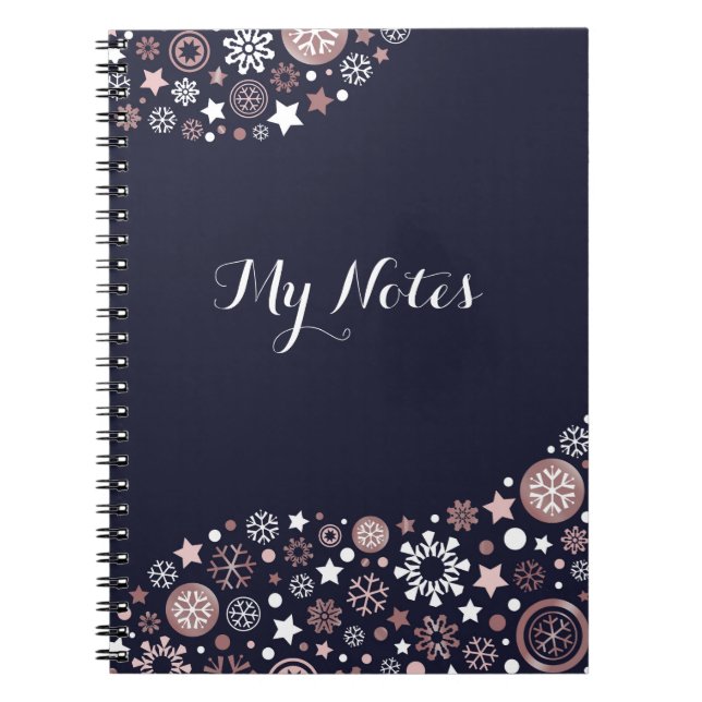 Carnet Flèches d'hiver rose en or moderne (Devant)