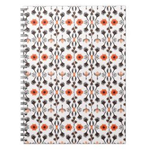 Carnet Fleur à rayures bohème : vintage à main.