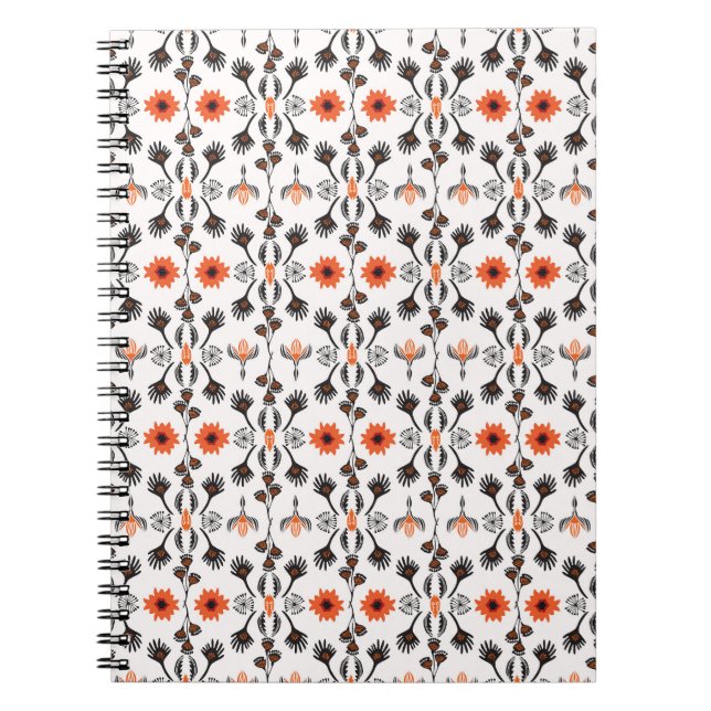 Carnet Fleur à rayures bohème : vintage à main. (Devant)