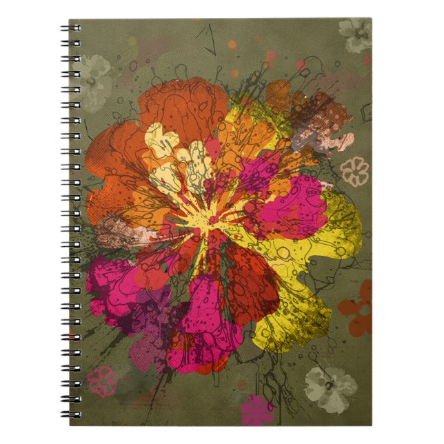 Carnet Fleur abstraite audacieuse (Devant)