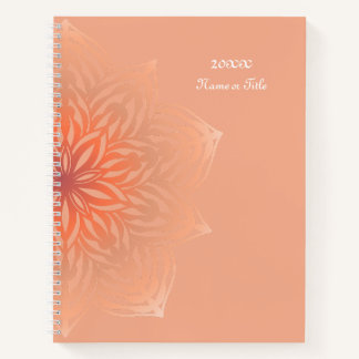 Carnet Fleur Abstraite en Pêche