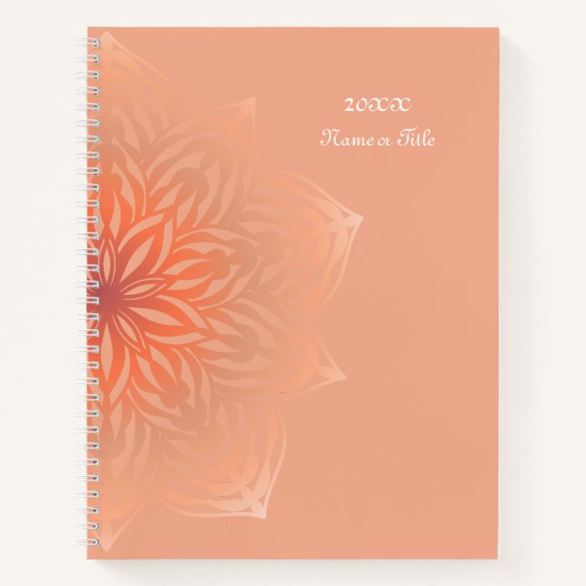Carnet Fleur Abstraite en Pêche (Devant)