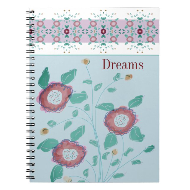 Carnet Fleur accentuée avec concepteur motif (Devant)