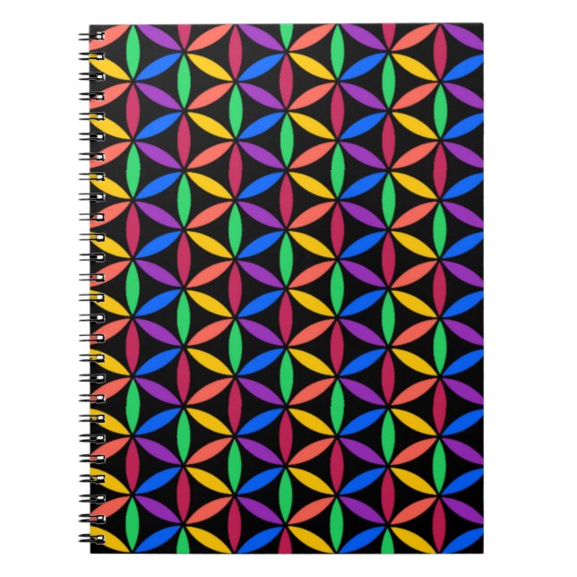 Carnet Fleur arc-en-ciel du Motif de vie (Devant)