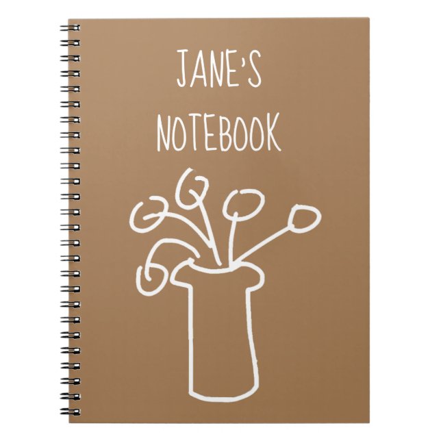 Carnet Fleur blanche art moderne simple contour (Devant)