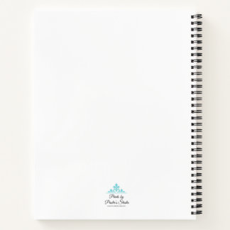 Carnet Fleur bleue sur fond rose