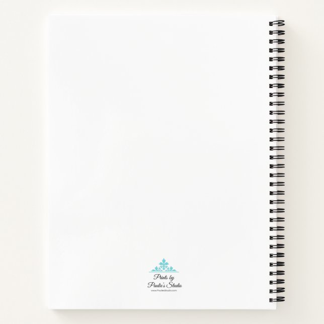 Carnet Fleur bleue sur fond rose (Dos)