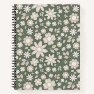 Carnet Fleur botanique aquarelle romantique Deep Sage