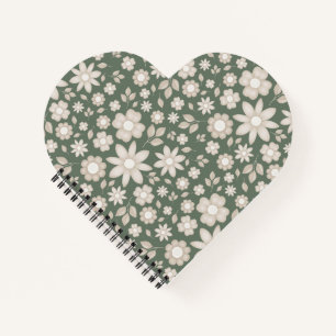 Carnet Fleur botanique aquarelle romantique Deep Sage