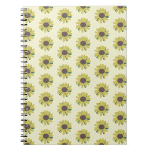 Carnet Fleur Brown de tournesol  Jaune Motif