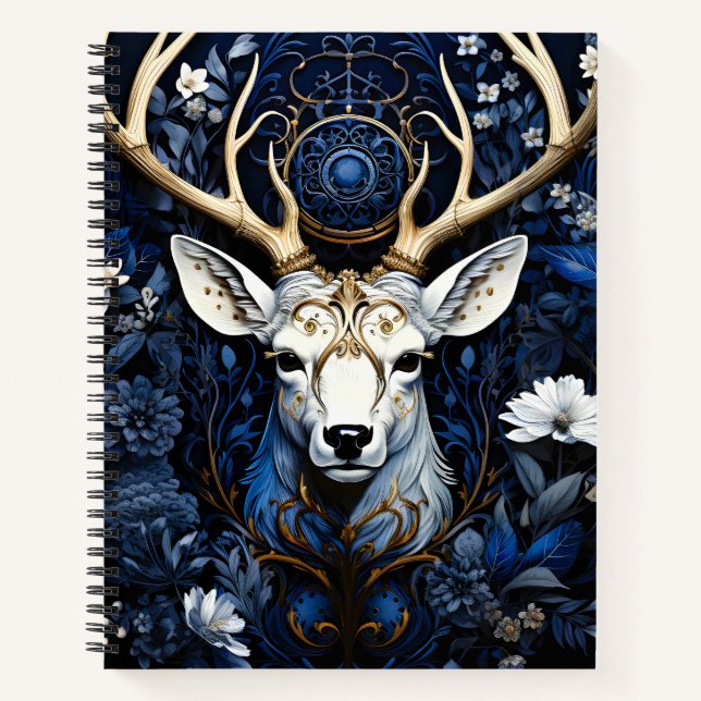 Carnet Fleur céleste gothique de cerf de minuit  (Devant)