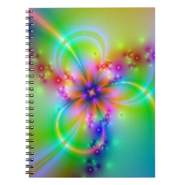 Carnet Fleur colorée avec des rubans (Devant)