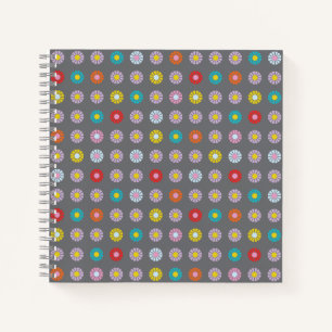 Carnet Fleur colorée rétro