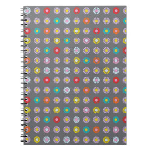 Carnet Fleur colorée rétro
