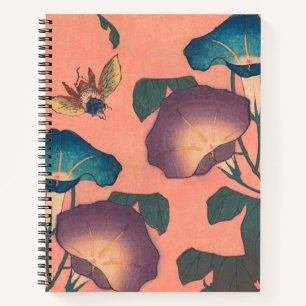 Carnet Fleur d'abeille rose Art classique Hokusai