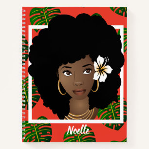 Carnet Fleur dans ses cheveux, ordinateur portable rouge
