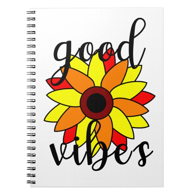 Carnet Fleur de bonnes vibrations  (Devant)