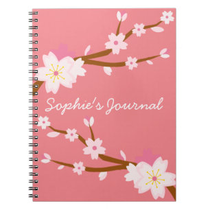 Carnet Fleur de cerisier Sakura rose pastel Japonais