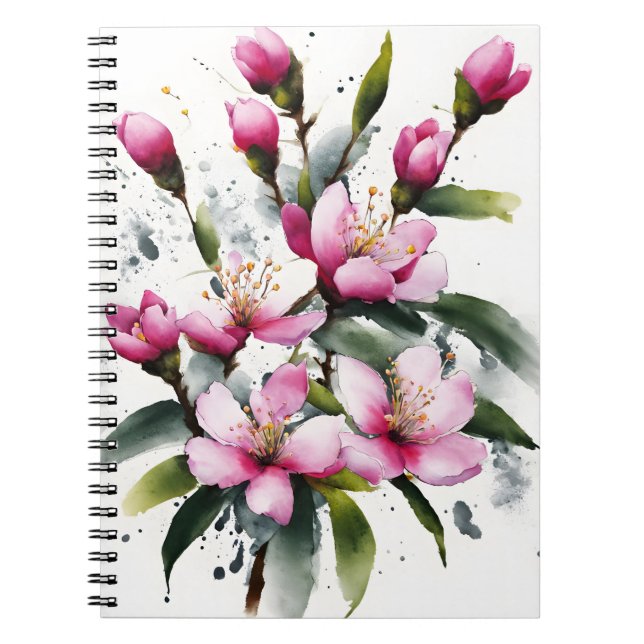 Carnet Fleur de cire - Fleurs aquarelle (Devant)