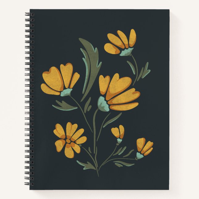 Carnet Fleur de Cosmos Jaune Beauté simple (Devant)