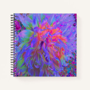 Carnet Fleur de dahlia décorative psychédélique élégante