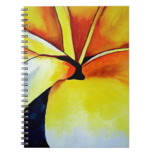 Carnet Fleur de frangipanier tropicale, art abstrait à l'