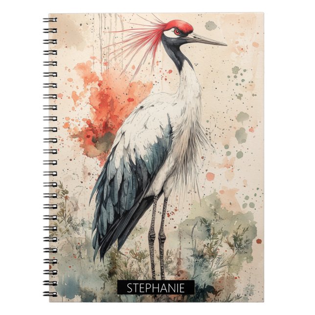 Carnet Fleur de Grue Cramoisi Lavis d'Encre (1) (Devant)
