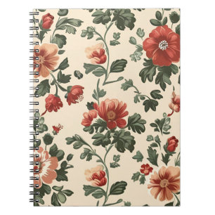 Carnet Fleur de jardin rustique - Vintage motif floral ro