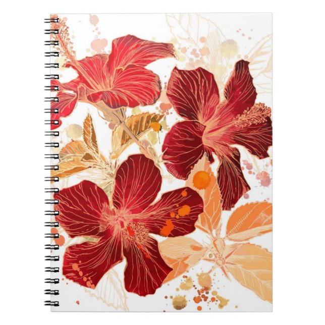 Carnet Fleur de ketmie - peinture 2 d'aquarelle (Devant)