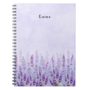 Carnet Fleur de lavande moderne violet blanc